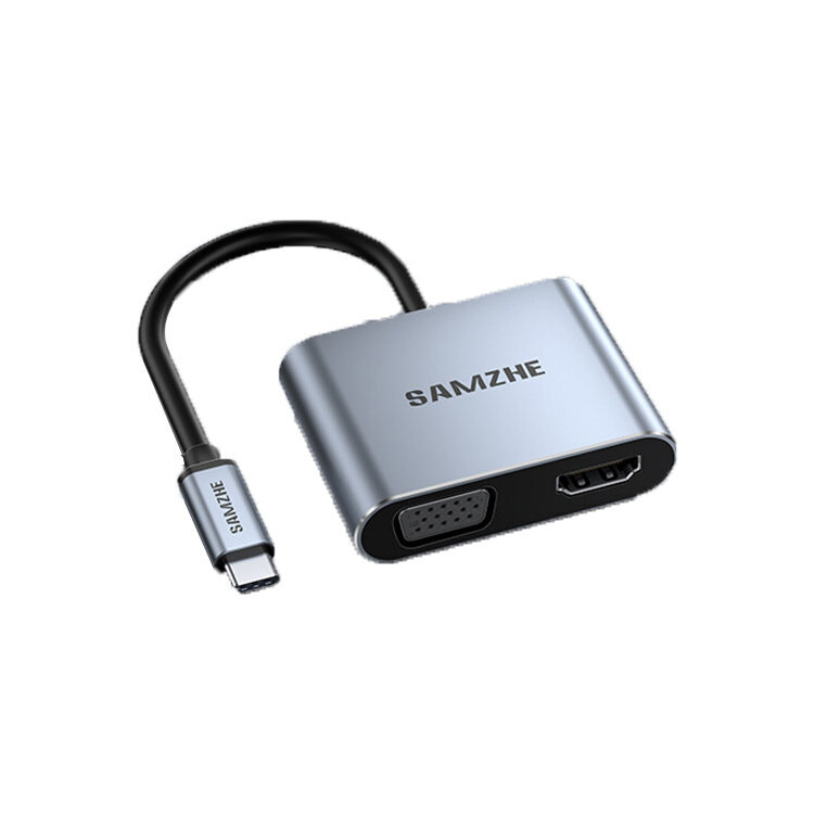 Adapteris SAMZHE DK-HV4 4in1 Type-C Uz HDMI VGA USB2.0 PD100W par HUAWEI Mate40/P50 Samsung S20 цена и информация | Adapteri un USB centrmezgli | 220.lv