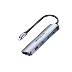 Адаптер Samzhe TC-K5 5in1 Type-C До HDMI 3USB3.0 PD100W для HUAWEI Mate40/P50 Samsung S20 цена и информация | Адаптеры и USB разветвители | 220.lv