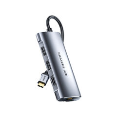 Adapteris SAMZHE TH-02 5in1 Type-C Uz HDMI 2USB2.0 1000mbps PD par HUAWEI Mate40/P50 Samsung S20 cena un informācija | Adapteri un USB centrmezgli | 220.lv