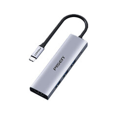 Адаптер Pisen PGM-HB01 5in1 Type-C До HDMI 3USB3.0 PD100W для HUAWEI Mate40/P50 Samsung S20 цена и информация | Адаптеры и USB разветвители | 220.lv