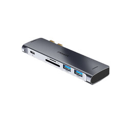 Адаптер Pisen NJ-TC22 6in1 Type-C До Thunderbolt3 2USB3.0 HDMI SD/TF для HUAWEI MacBookPro/Air цена и информация | Адаптеры и USB разветвители | 220.lv