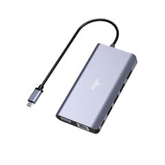 Adapteris aigo H9 9in1 Type-C Uz 3USB3.0 HDMI SD/TF PD VGA 1000mbps par HUAWEI Mate40/P50 Samsung S20 цена и информация | Адаптеры и USB разветвители | 220.lv