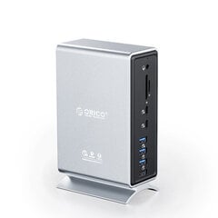 Адаптер Orico TB3-S4 15in1 Type-C До 2Thunderbolt3 AUX 3.5mm 1000mbps SD/TF S/PDIF 2Type-C USB3.1 2USB3.0 2USB2.0 HDMI для HUAWEI Mate40/P50 Samsung S20 цена и информация | Адаптеры и USB разветвители | 220.lv