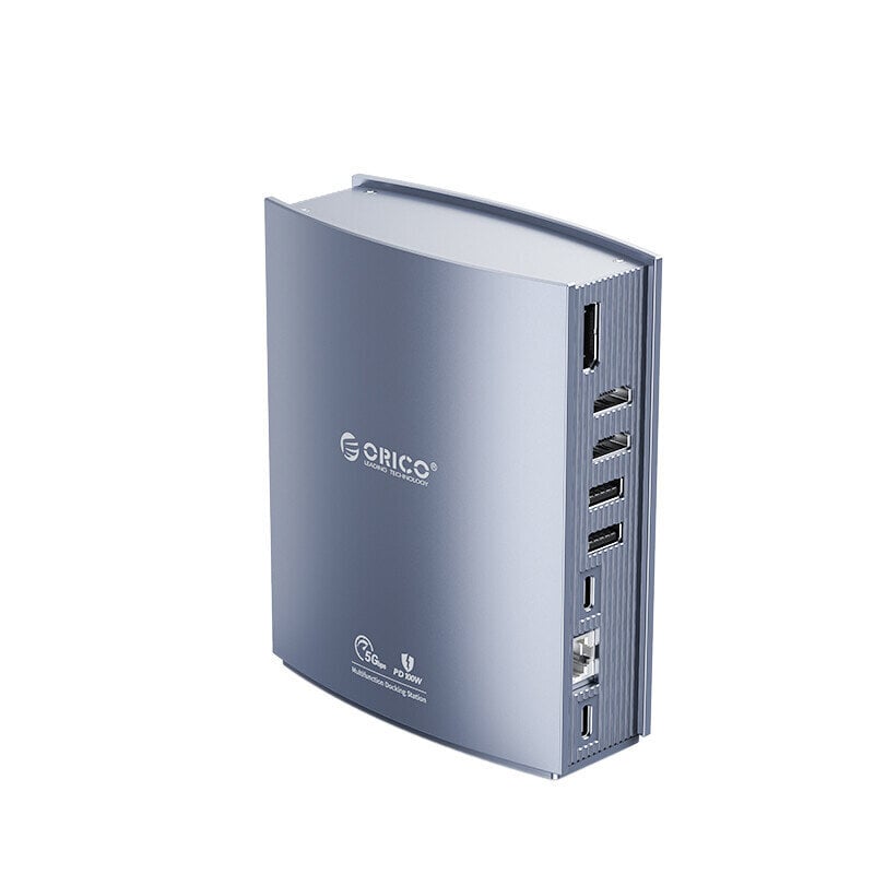 Adapteris ORICO CDH-15N 15in1 Type-C Uz AUX 3.5mm 1000mbps SD/TF 2Type-C 2USB3.0 4USB2.0 PD100W DP1.4 2HDMI par HUAWEI Mate40/P50 Samsung S20 cena un informācija | Adapteri un USB centrmezgli | 220.lv