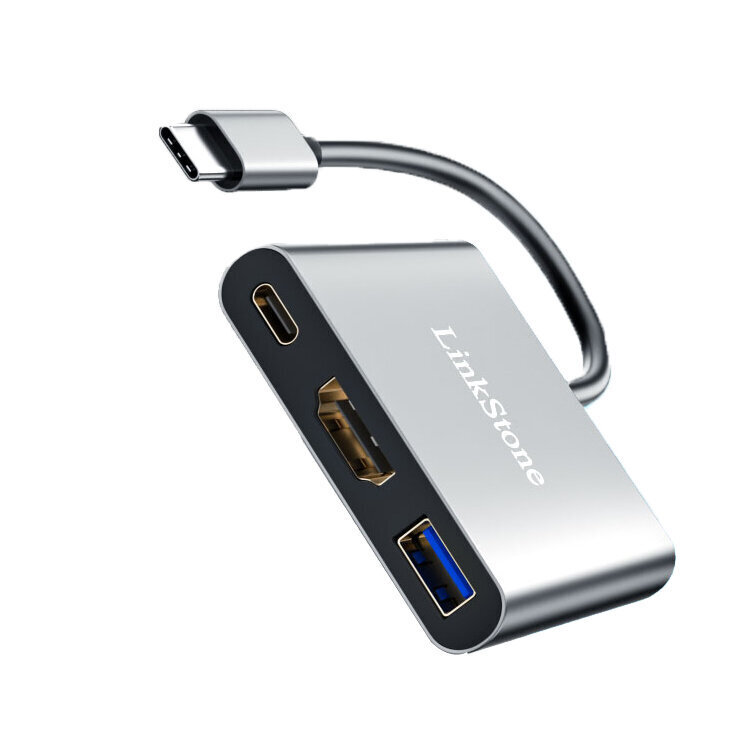 Adapteris LinkStone C318E 3in1 Type-C Uz PD HDMI USB3.0 par HUAWEI Mate40/P50 Samsung S20 cena un informācija | Adapteri un USB centrmezgli | 220.lv