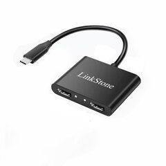 Adapteris LinkStone C318F 4in1 Type-C Uz PD 2HDMI USB3.0 Type-C par HUAWEI Mate40/P50 Samsung S20 cena un informācija | Adapteri un USB centrmezgli | 220.lv