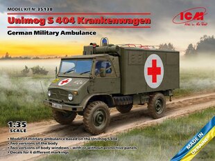 Līmējošais modelis ICM 35138 German Military Ambulance Unimog S 404 Krankenwagen 1/35 cena un informācija | Līmējamie modeļi | 220.lv