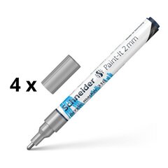 Акриловый маркер Schneider Paint-I 310, 2 мм, Silver Sp. Пакет 4 ПК. цена и информация | Письменные принадлежности | 220.lv