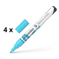 Акриловый маркер Schneider Paint-I 310, 2 мм, пастель Blue Sp. Пакет 4 ПК. цена и информация | Письменные принадлежности | 220.lv