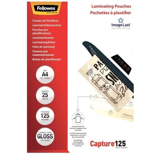 LAMINATORS POUCH GLOSSY/A4 125 25PCS 5396301 FELLOWES cena un informācija | Kancelejas preces | 220.lv