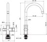 Virtuves jaucējkrāns ar dzeramā ūdens funkciju Aquasanita Decor 2963 Brass cena un informācija | Ūdens maisītāji virtuvei | 220.lv
