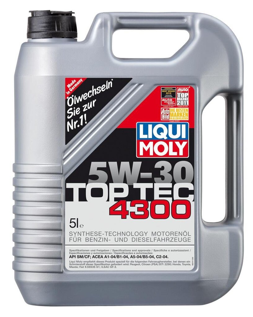 Liqui Moly Top Tec 4300 5W30 C2 motoreļļa, 5 L цена и информация | Motoreļļas | 220.lv