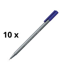 Одноразовая ручка Statetler Triplus Fineliner 334, 0,3 мм, синяя упаковка из 10 штук. цена и информация | Письменные принадлежности | 220.lv