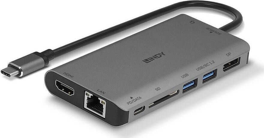 I/O DOCKING STATION USB-C/MINI SINGLE 4K 43323 LINDY cena un informācija | Adapteri un USB centrmezgli | 220.lv