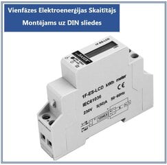 Vienfāzes elektribas skaitītājs ProBase, 0.25-50A, 230/240V, 1x DIN cena un informācija | Elektrības slēdži, rozetes | 220.lv