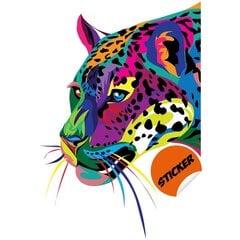 Krāsaina vinila sienas uzlīme Wild Jaguar Vibrant uzlīme interjera dekors — 120 x 81 cm cena un informācija | Dekoratīvās uzlīmes | 220.lv