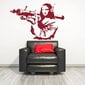 Sarkana vinila sienas uzlīme Banksy Mona Lisa ar ieroča iekšējo dekoru — 120 x 81 cm цена и информация | Dekoratīvās uzlīmes | 220.lv