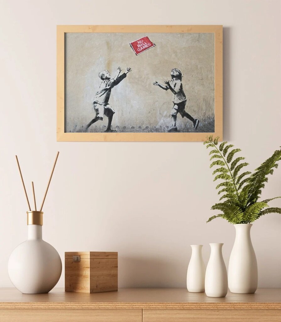 Sienas plakāts Banksy Graffiti Ball Games Interjera dekors - 60 x 43 cm cena un informācija | Gleznas | 220.lv