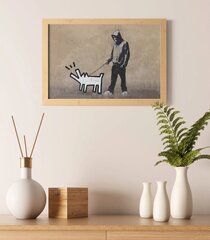 Sienas plakāts Banksy Graffiti Dog Walk Interjera dekors - 60 x 43 cm cena un informācija | Gleznas | 220.lv