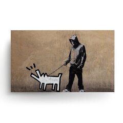 Sienas plakāts Banksy Graffiti Dog Walk Interjera dekors - 60 x 43 cm cena un informācija | Gleznas | 220.lv