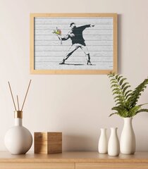 Sienas plakāts Banksy Graffiti Flower Thrower interjera dekors - 60 x 43 cm цена и информация | Картины | 220.lv