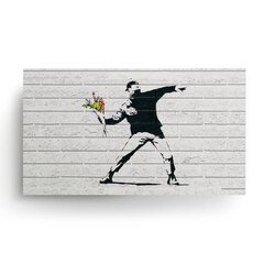 Sienas plakāts Banksy Graffiti Flower Thrower interjera dekors - 60 x 43 cm cena un informācija | Gleznas | 220.lv