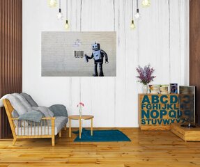 Настенный плакат Banksy граффити Робот с штрихкодом Декор интерьера - 60 х 43 см цена и информация | Картины | 220.lv