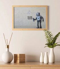 Настенный плакат Banksy граффити Робот с штрихкодом Декор интерьера - 60 х 43 см цена и информация | Картины | 220.lv