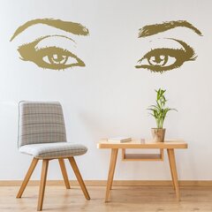 Vinila sienas uzlīme zelta krāsa Beautiful Eyes Interjera dekors - 120 x 45 cm cena un informācija | Dekoratīvās uzlīmes | 220.lv