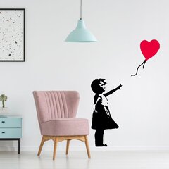 Виниловая наклейка на стену Banksy граффити - девочка с воздушным шаром в виде сердца Декор интерьера - 80 см цена и информация | Декоративные наклейки | 220.lv