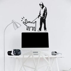 Vinila sienas uzlīme, Banksy Walking the Dog, interjera dekors - 88 x 81 cm cena un informācija | Dekoratīvās uzlīmes | 220.lv