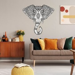 Vinila sienas uzlīme, liels zilonis ar ornamentu, dzīvnieku uzlīme, interjera dekors - 120 x 114 cm cena un informācija | Dekoratīvās uzlīmes | 220.lv