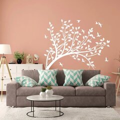Vinila sienas uzlīmes koks ar lapotni baltā krāsā uzlīme interjera dekors - 120 x 96 cm cena un informācija | Dekoratīvās uzlīmes | 220.lv