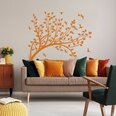 Виниловая наклейка на стену Дерево с листвой Стикер оранжевого цвета Декор интерьера - 120 х 96 см