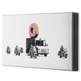 Liela sienas apdruka Audekls Banksy Graffiti Donut Truck interjera dekors - 120 x 78 cm