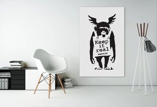 Sienas apdruka Audekls Banksy Graffiti Funny Monkey interjera dekors - 100 x 71 cm cena un informācija | Dekoratīvās uzlīmes | 220.lv