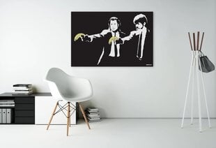 Sienas apdruka Audekls Banksy Retro Graffiti Pulp Fiction Interjera Dekors — 100 X 60 cm cena un informācija | Gleznas | 220.lv