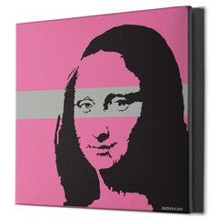 Sienas apdruka Audekls Banksy Graffiti Mona Lisa interjera dekors - 100 x 100 cm cena un informācija | Dekoratīvās uzlīmes | 220.lv