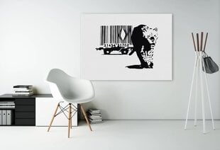 Sienas apdruka kanvas Banksy grafiti leoparda un svītrkoda interjera dekors - 100 x 71 cm cena un informācija | Gleznas | 220.lv