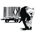 Виниловая наклейка на стену Banksy граффити Леопард и штрихкод Декор интерьера - 100 х 71 см