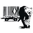 Vinila sienas uzlīme, Banksy Graffiti leopards un svītrkods, interjera dekors - 100 x 71 cm