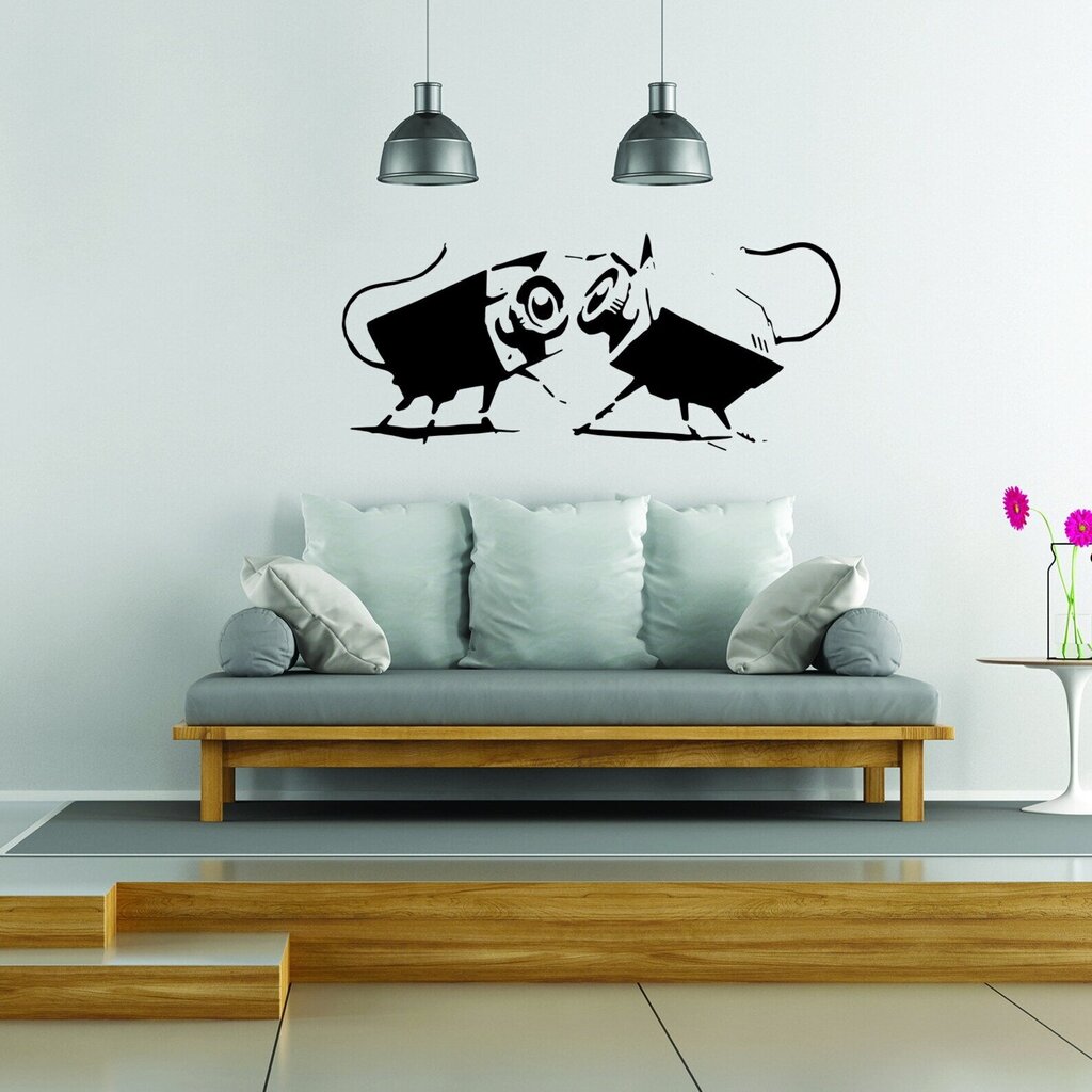 Vinila sienas uzlīme, Banksy grafiti kameras, interjera dekors - 120 x 50 cm цена и информация | Dekoratīvās uzlīmes | 220.lv