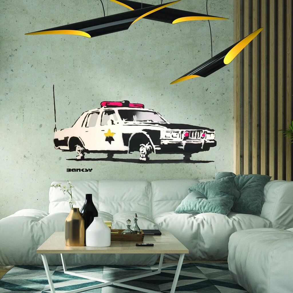 Vinila sienas uzlīme, policijas automašīna, interjera dekors - 120 x 50 cm цена и информация | Dekoratīvās uzlīmes | 220.lv