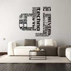 Vinila uzlīme uz sienas DJ uzrakstu formā - interjera dekors - 100 x 96 cm cena un informācija | Dekoratīvās uzlīmes | 220.lv