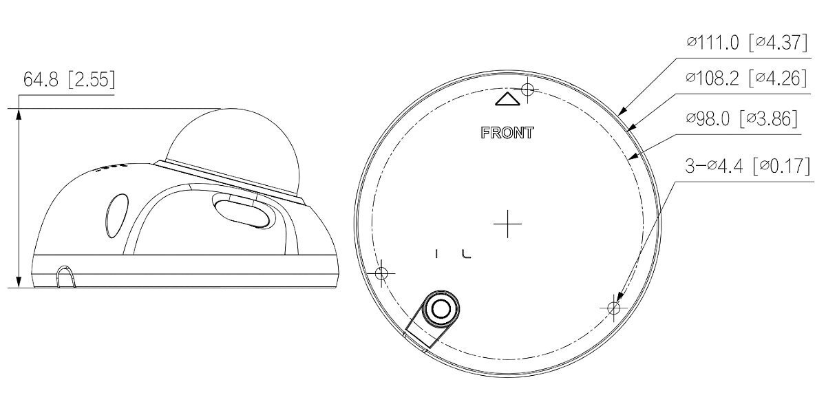 IP PRETVANDĀLISMA KAMERA IPC-HDBW3541F-AS-0280B-S2 - 5 Mpx 2.8 mm DAHUA цена и информация | Novērošanas kameras | 220.lv