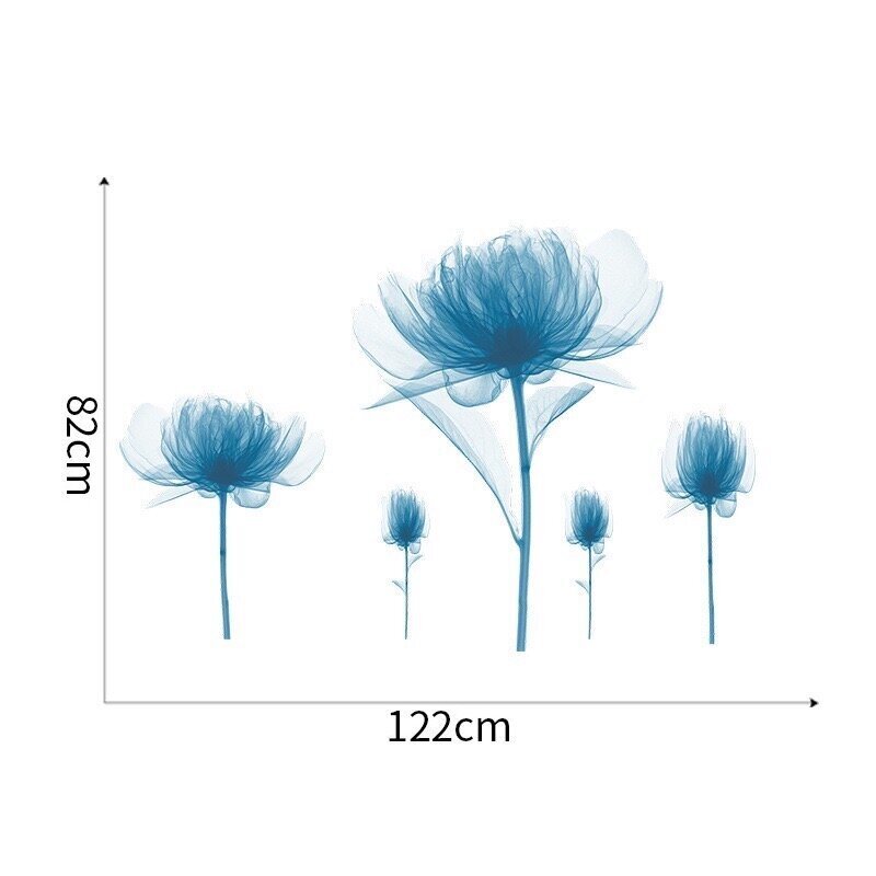 Interjera uzlīme Zili lotosa ziedi cena un informācija | Dekoratīvās uzlīmes | 220.lv