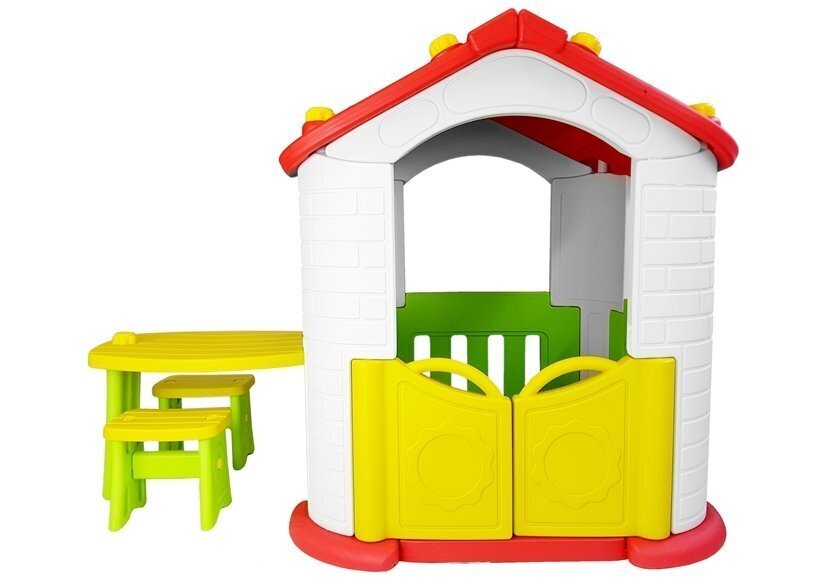 Bērnu rotaļu māja ar galdu un krēsliem cena un informācija | Bērnu rotaļu laukumi, mājiņas | 220.lv