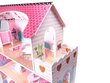 Koka MDF leļļu māja 70 cm ar LED apgaismojumu un mēbelēm cena un informācija | Rotaļlietas meitenēm | 220.lv