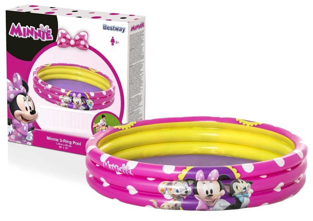 Minnie Mouse piepūšamais baseins bērniem 122 x 25 cm Bestway 91079 cena un informācija | Baseini | 220.lv