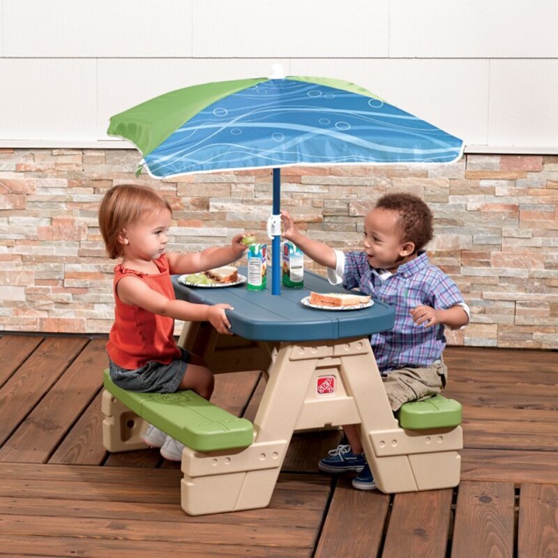 Piknika galds ar lietussargu bērniem цена и информация | Bērnu rotaļu laukumi, mājiņas | 220.lv